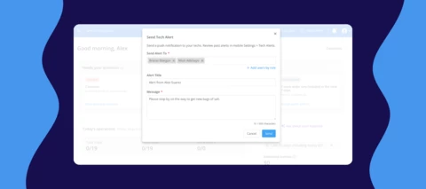 NEW FEATURE: Tech alerts - send a message straight to your techs' phones