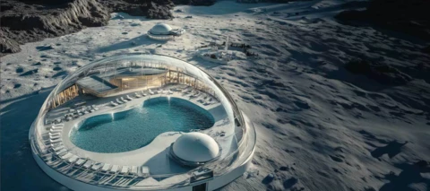 A pool on the moon