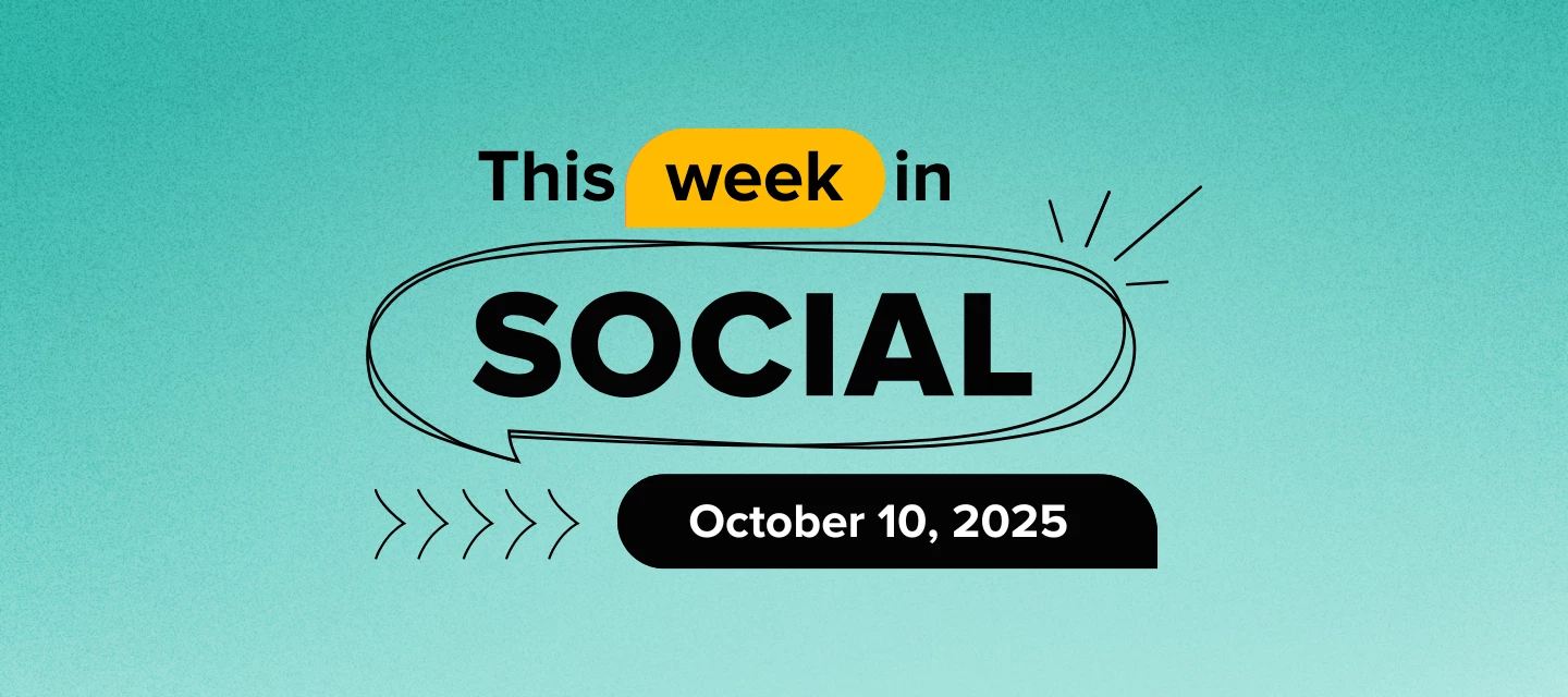 Promotional graphic for the series This Week in Social for October 10, 2025