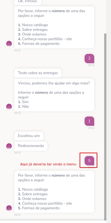 Após o redirecionamento, SuBbot fica aguardando uma interação do usuário para startar o fluxo Após o redirecionamento, SuBbot fica aguardando uma interação do usuário para startar o fluxo