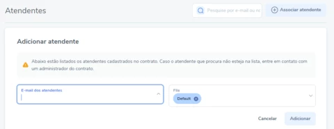 Não consigo vincular um atendente Não consigo vincular um atendente