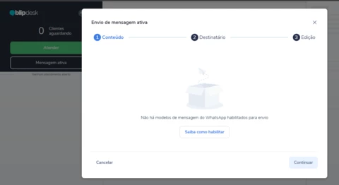 Bug no envio de mensagem ativa através do Desk Bug no envio de mensagem ativa através do Desk