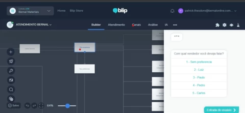 Redirecionar do atendimento para um bloco no bot principal Redirecionar do atendimento para um bloco no bot principal