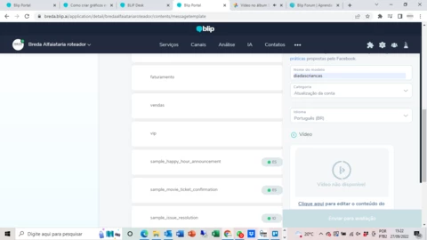 Vídeos nos templates Vídeos nos templates