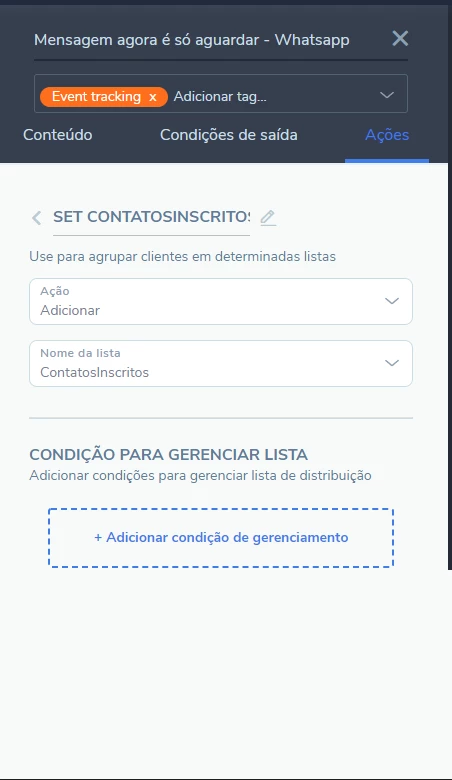 Falha ao usar Gerenciar Lista de Distribuição Falha ao usar Gerenciar Lista de Distribuição