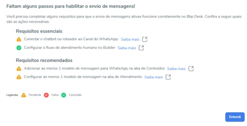 Configurando mensagem ativa via Whatsapp