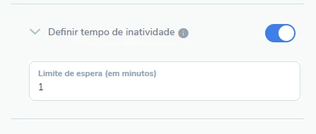 Tempo de Inatividade com uma mensagem