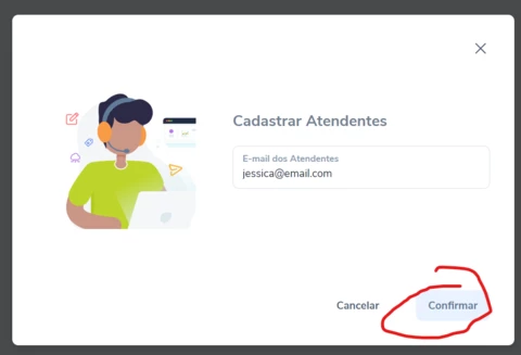 Não consigo cadastrar atendentes, o que estou fazendo de errado? Não consigo cadastrar atendentes, o que estou fazendo de errado?