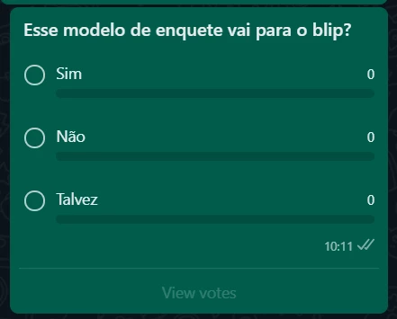 Modelo de enquete no WhatsApp Modelo de enquete no WhatsApp