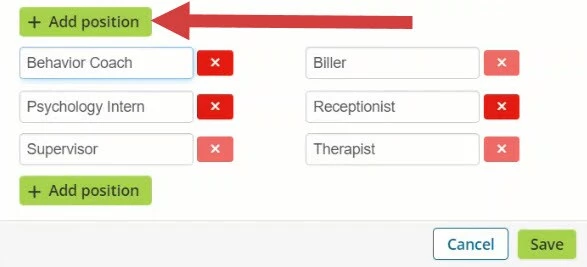 Add & Edit Staff Position Types | Ensora Experience