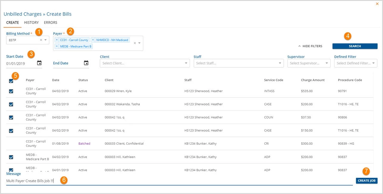 Multiple Payer Billing Jobs | Ensora Experience