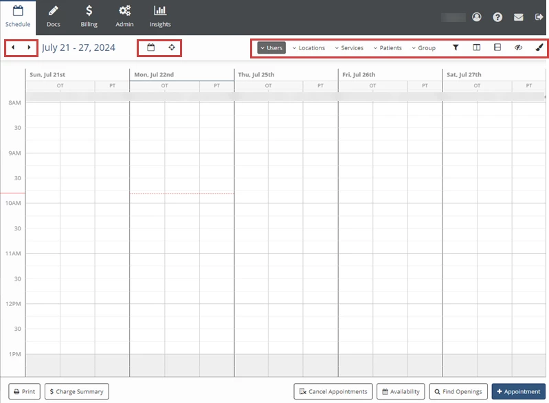 Calendar Filters & Navigation | Ensora Experience