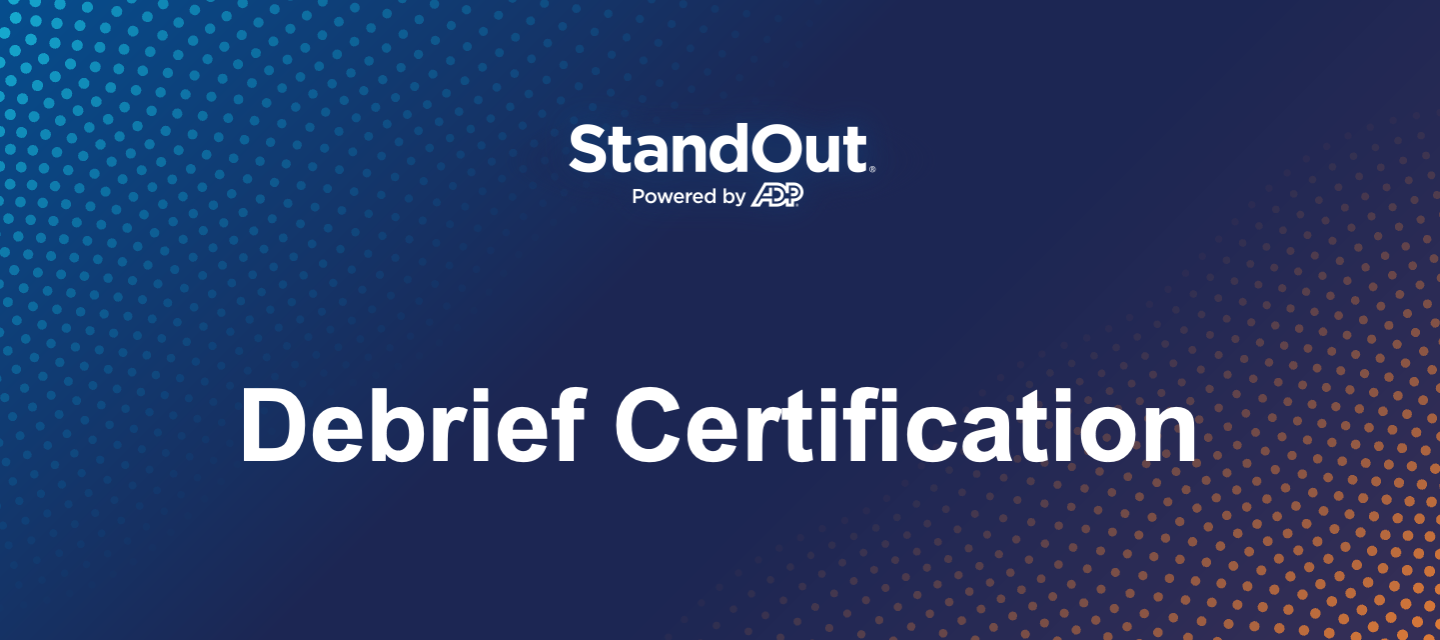 StandOut Debrief Certification - August 2023