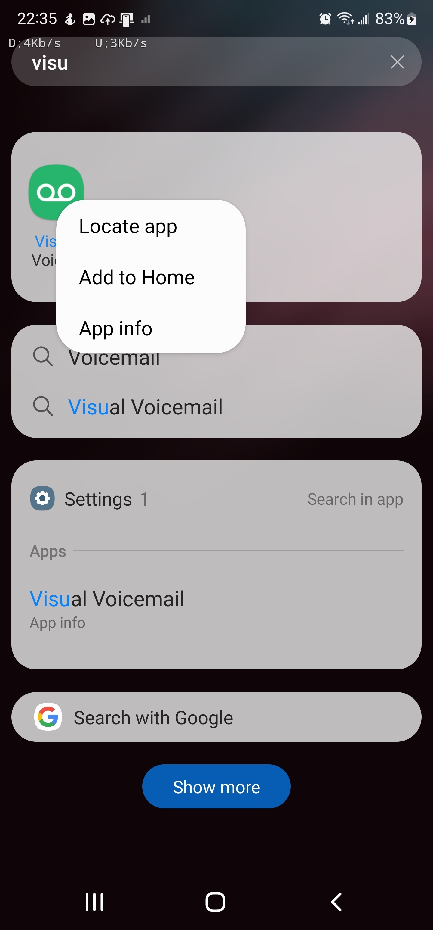 How Can I Put The Visual Voice Mail App On The Home Screen On My S22 