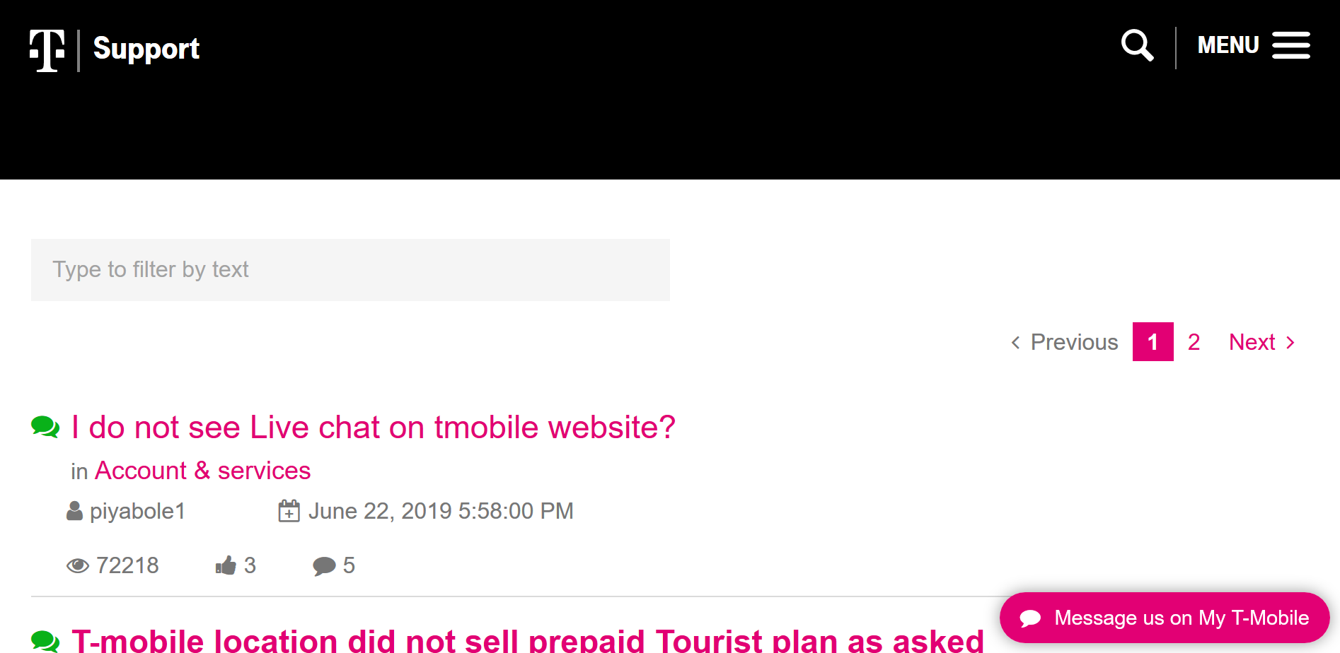 T mobile chat