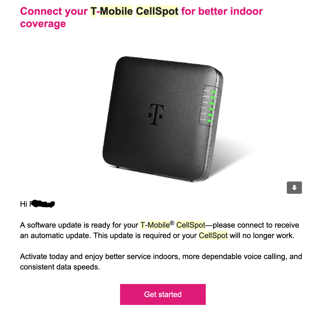 Cellspot V2 Update Email How T Mobile Community