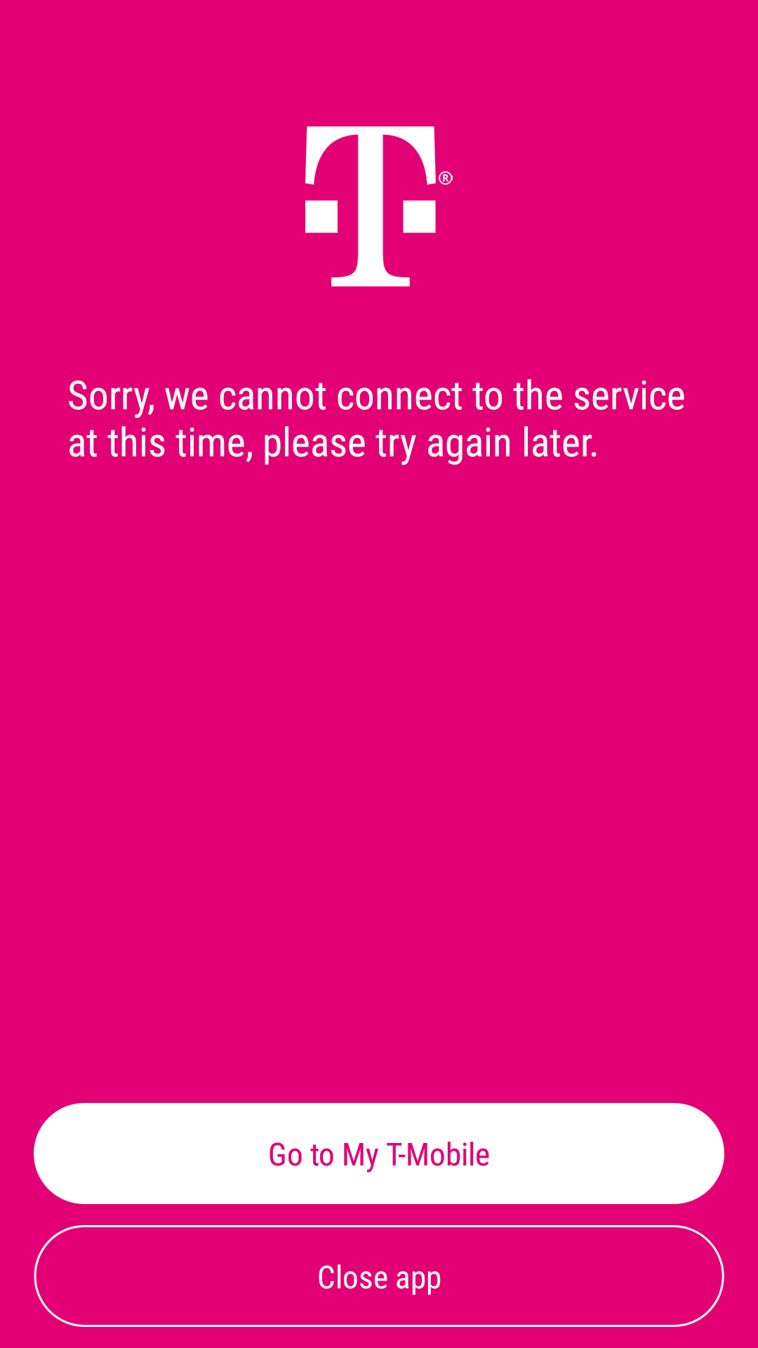 Can't log to TMobile app | T-Mobile Community