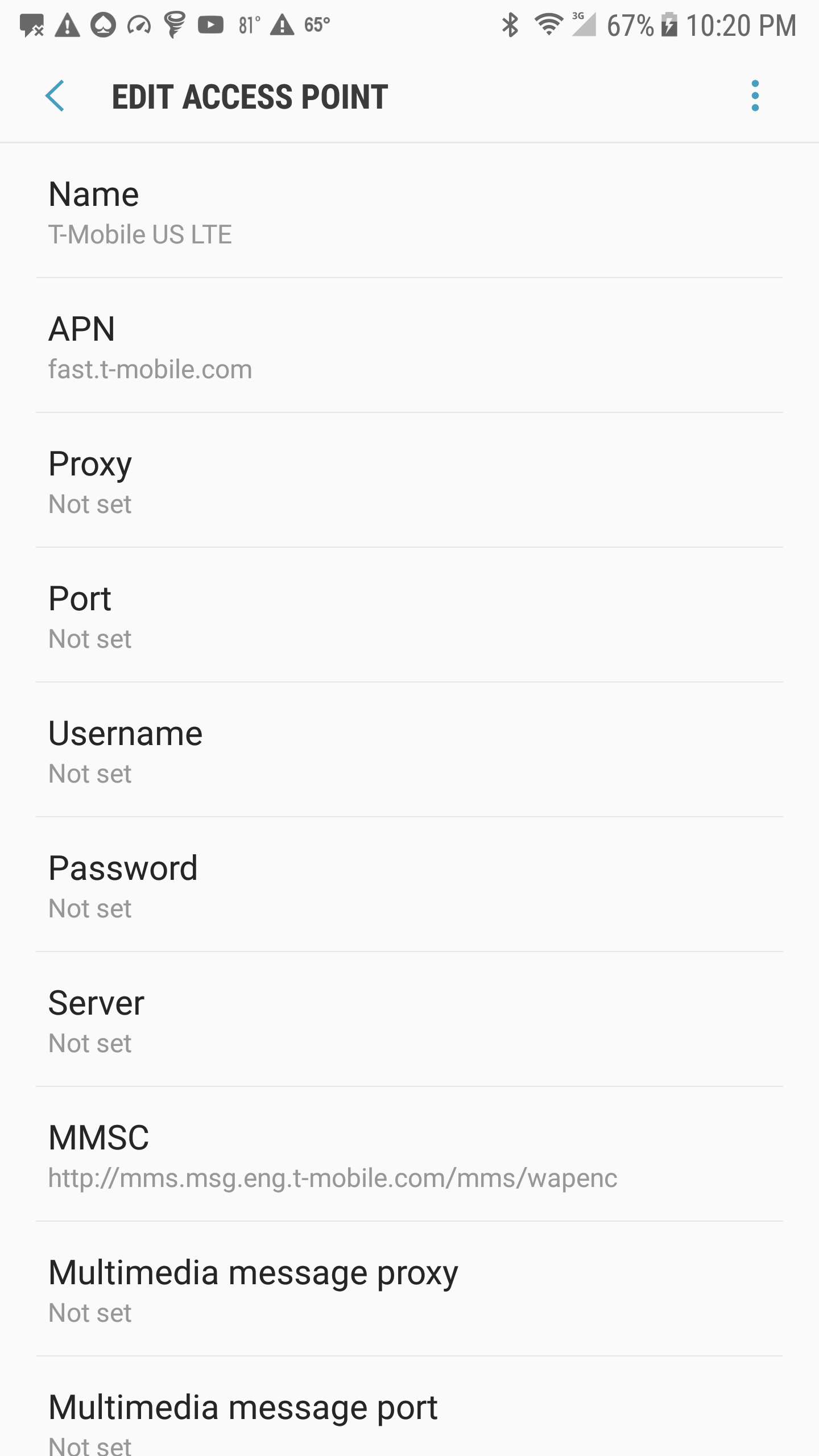 Data And Apn Setting On A Samsung Galaxy Note 5 T Mobile Community