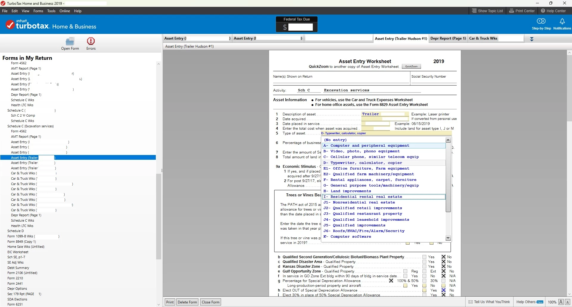Federal Asset Entry Worksheet Example Why is my type of asset changing in the Asset Entry Worksheet used for ...