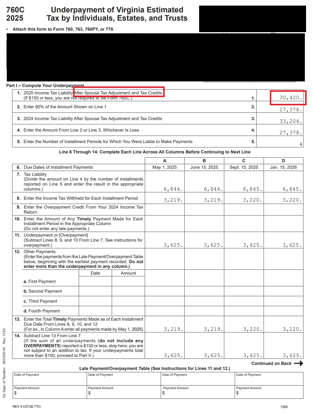 TurboTax Online not subtracting PTET credit from Virginia 760C | Community