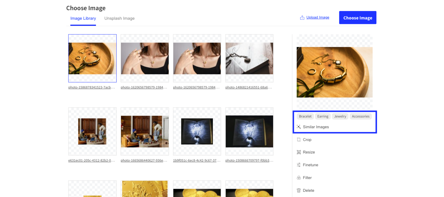 Watch how to find related images instantly in Smart Builder