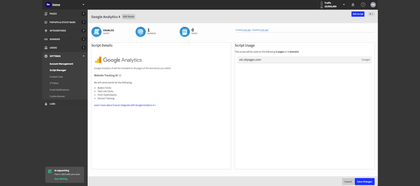 Learn how to set up Google Analytics 4 variant tracking in Unbounce