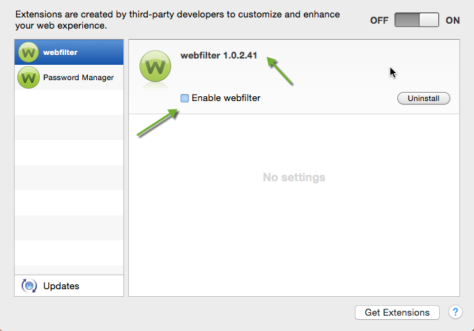 webroot filtering extension for mac chrome