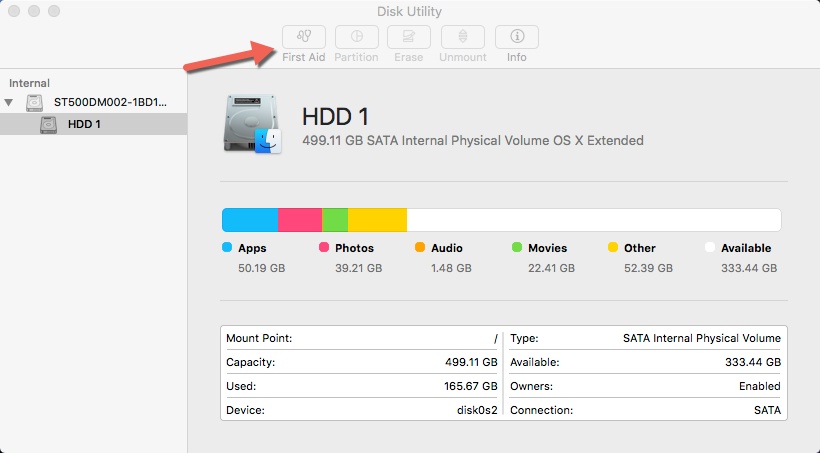mac osx 10.11 changed disk aid