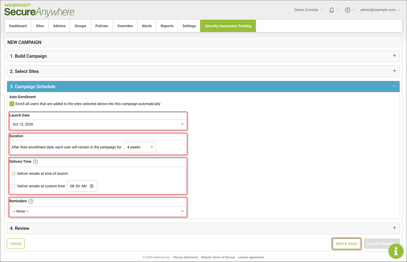 webroot console