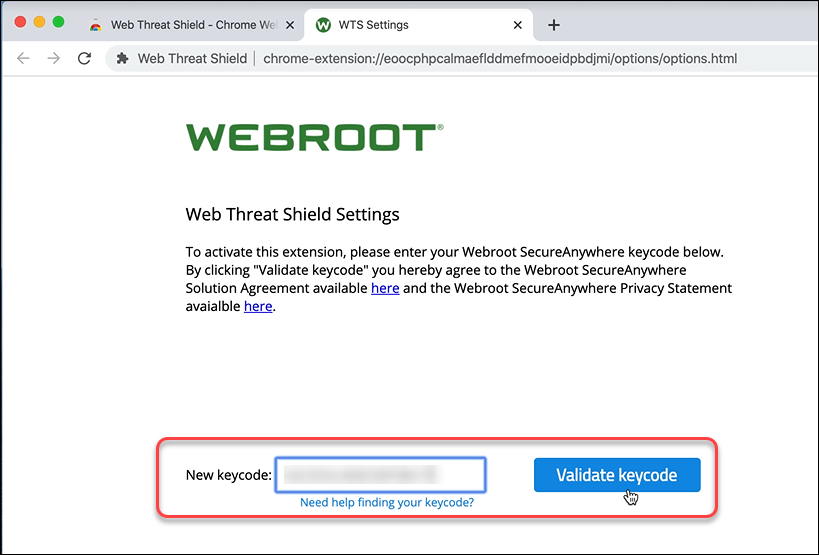 webroot create your new my account
