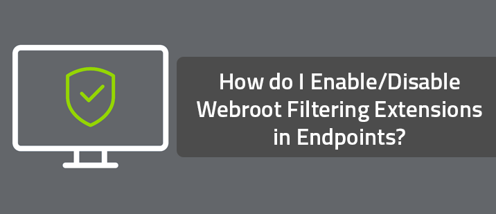 How do I Enable/Disable Webroot Filtering Extensions in Endpoints?