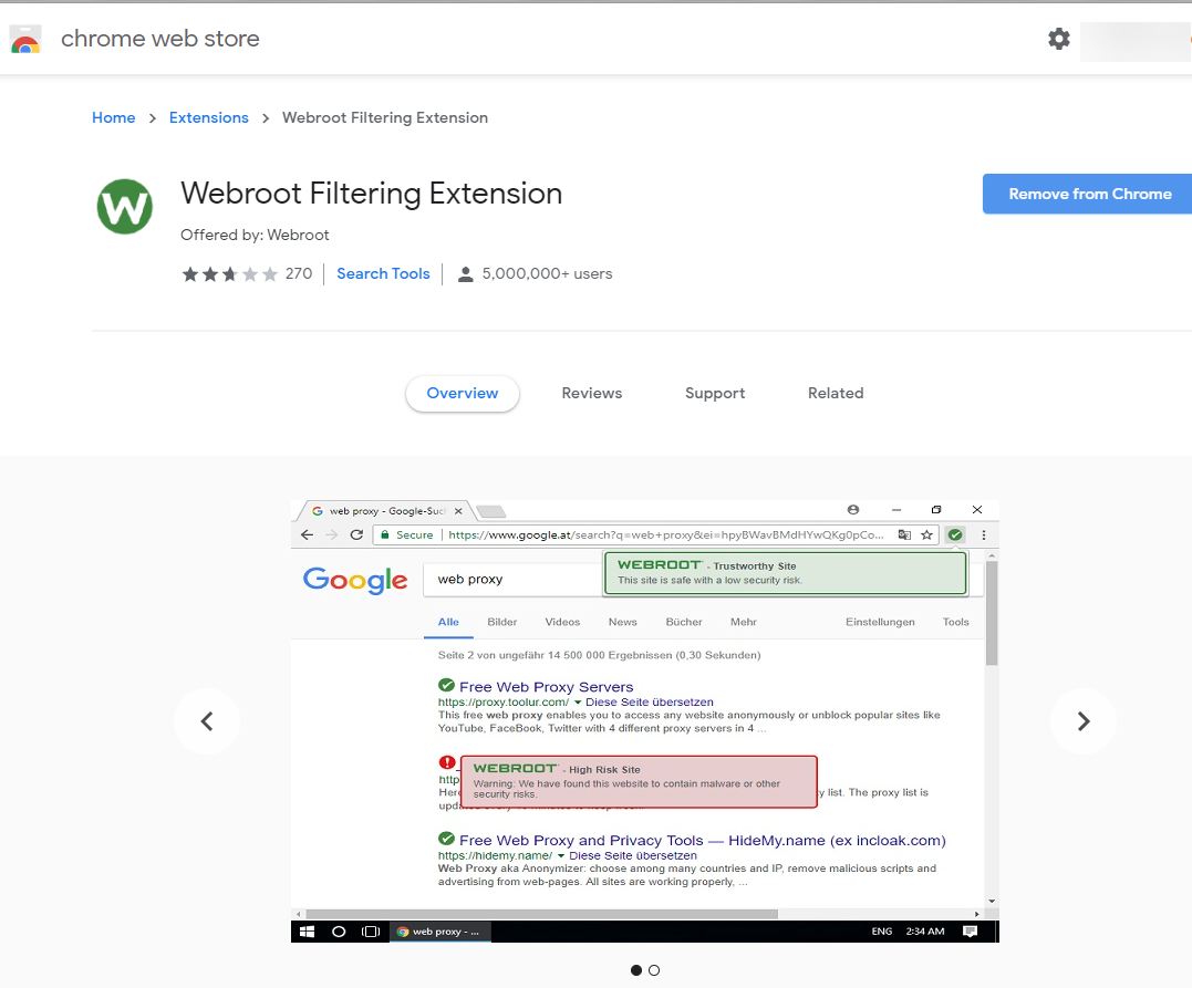 webroot chrome extension