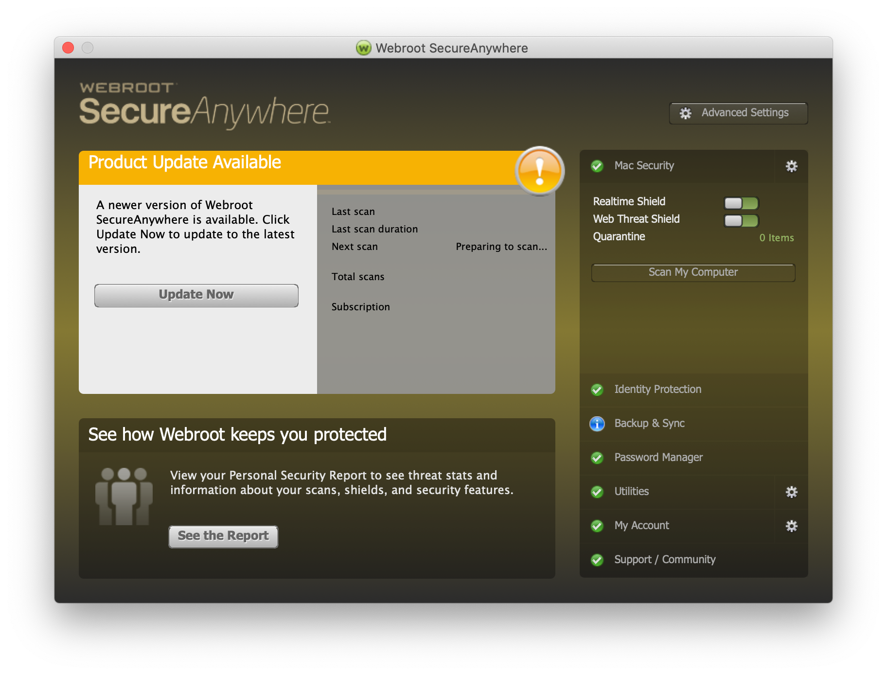 webroot create account