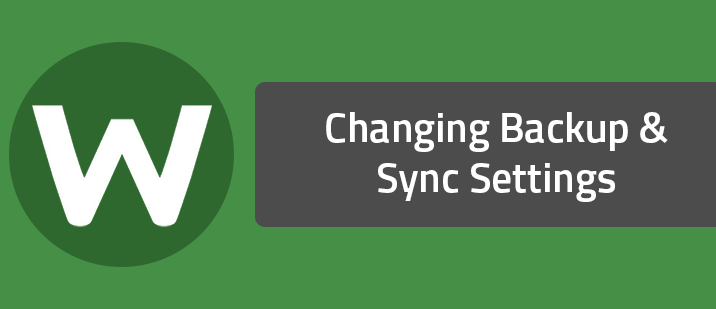 Changing Backup & Sync Settings