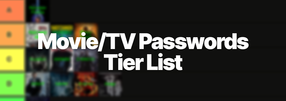 World Password Day - Movie Password Tier List