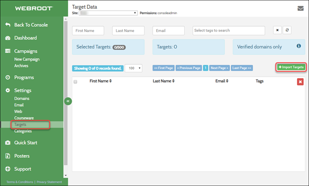 webroot console webroot console