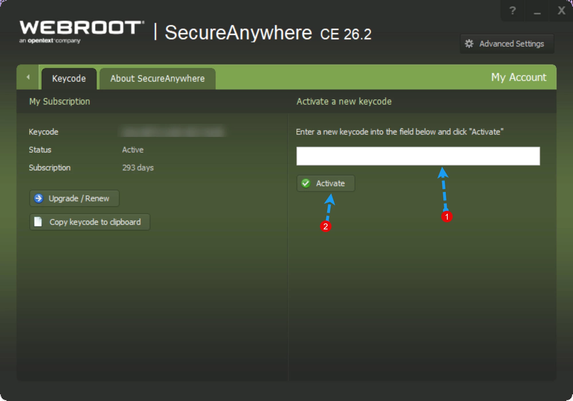 Webroot Code Redemption I forget my password on my Webroot Anti-Virus Secure Anywhere where I ...