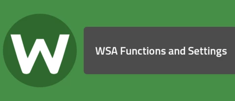 WSA Functions and Settings