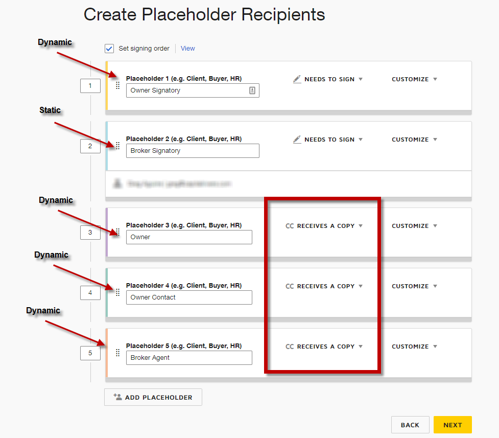 DocuSign multiple recipients include Receives a Copy recipient