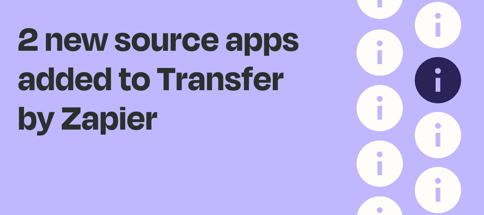 We've added two new source apps to Transfer by Zapier: Zoho CRM and Cvent