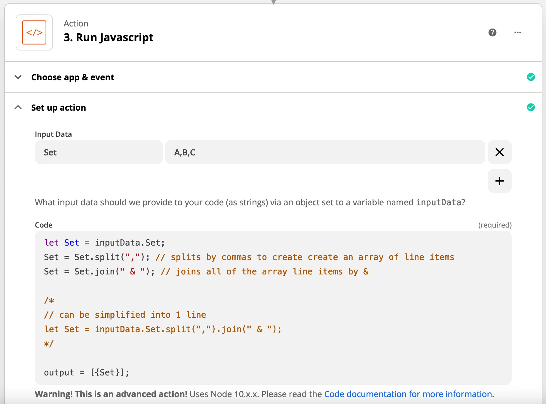 Join Array Items With Delimiter Using JavaScript Code Zapier Community