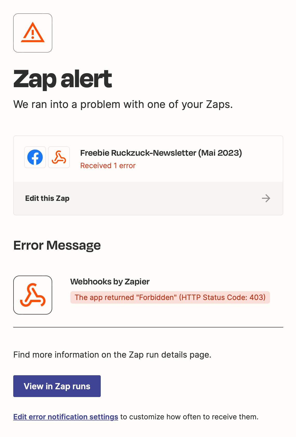 403 : Forbidden Error while using ZAPI API's