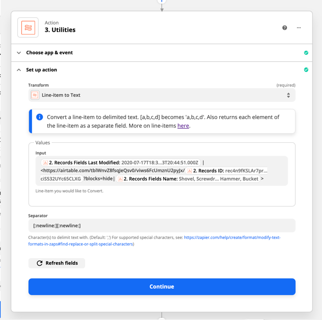 zapier airtable linked record