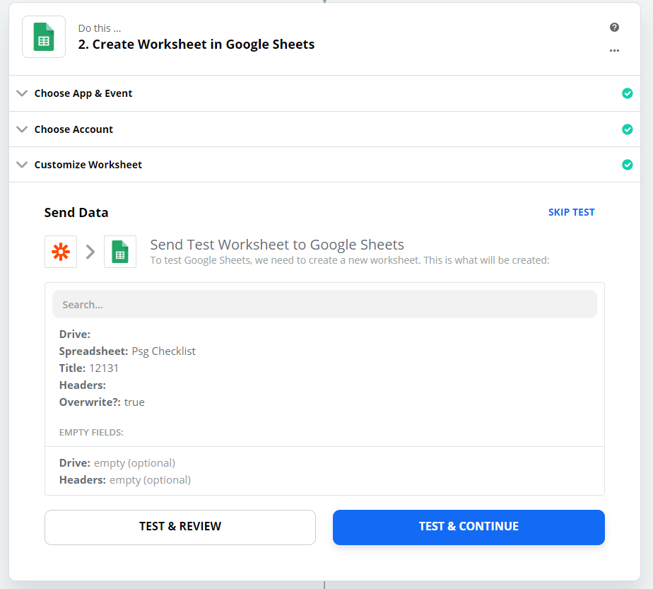 connect google drive google sheets webhook