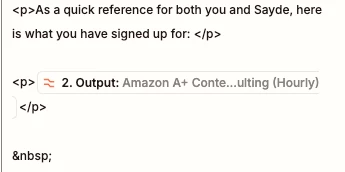 So I select that output for the email body