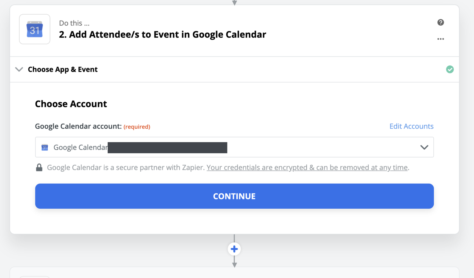 Trying to add a Calendly invite to another Gmail calendar Zapier