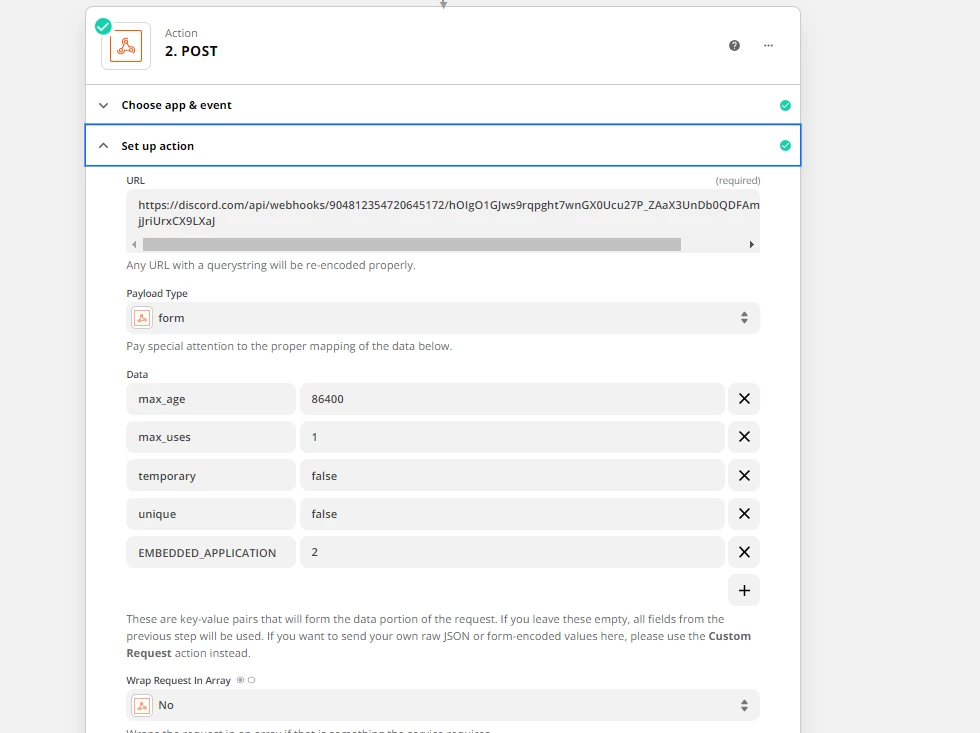 How To Send Discord Invitation Link Using Webhook Zapier Community