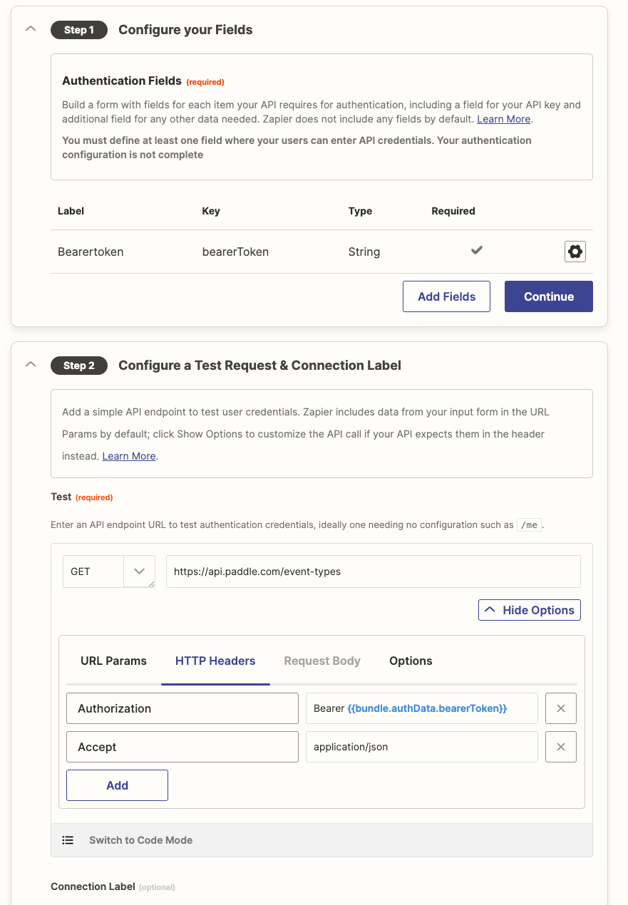 Configure the Header to Carry the Bearer Token