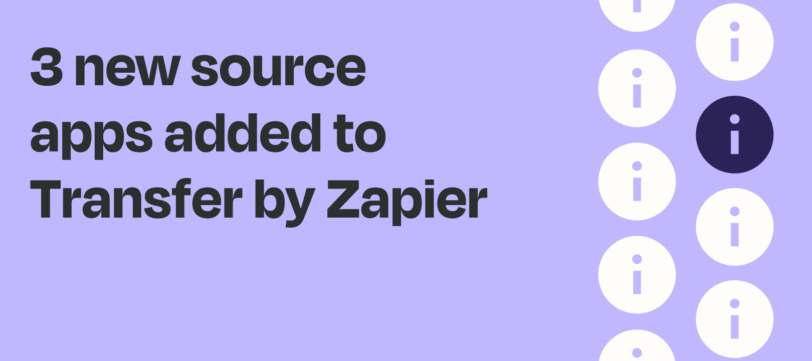 Three new source apps added to Transfer by Zapier: PostgreSQL, MySQL, and SQL Server