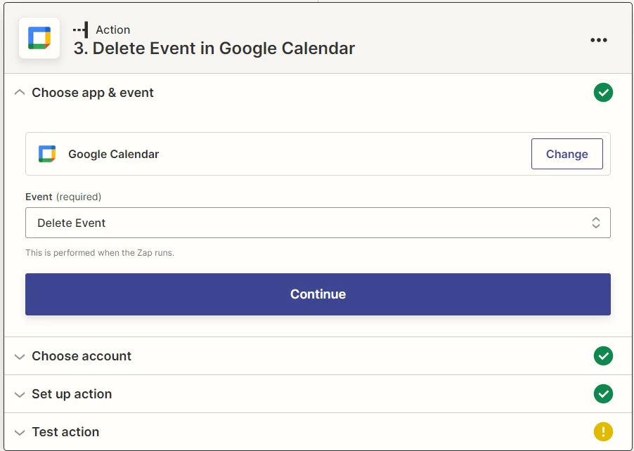 Error Deleting Google Calendar Event eventid Is Missing Zapier 